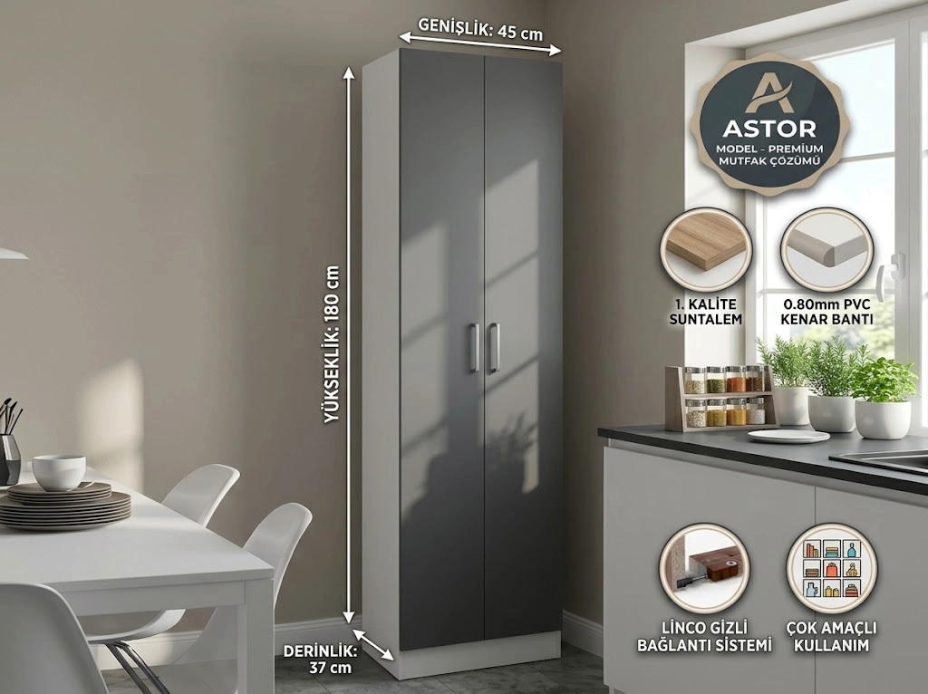 Astor Antrsit kapak çok amaçlı dolap