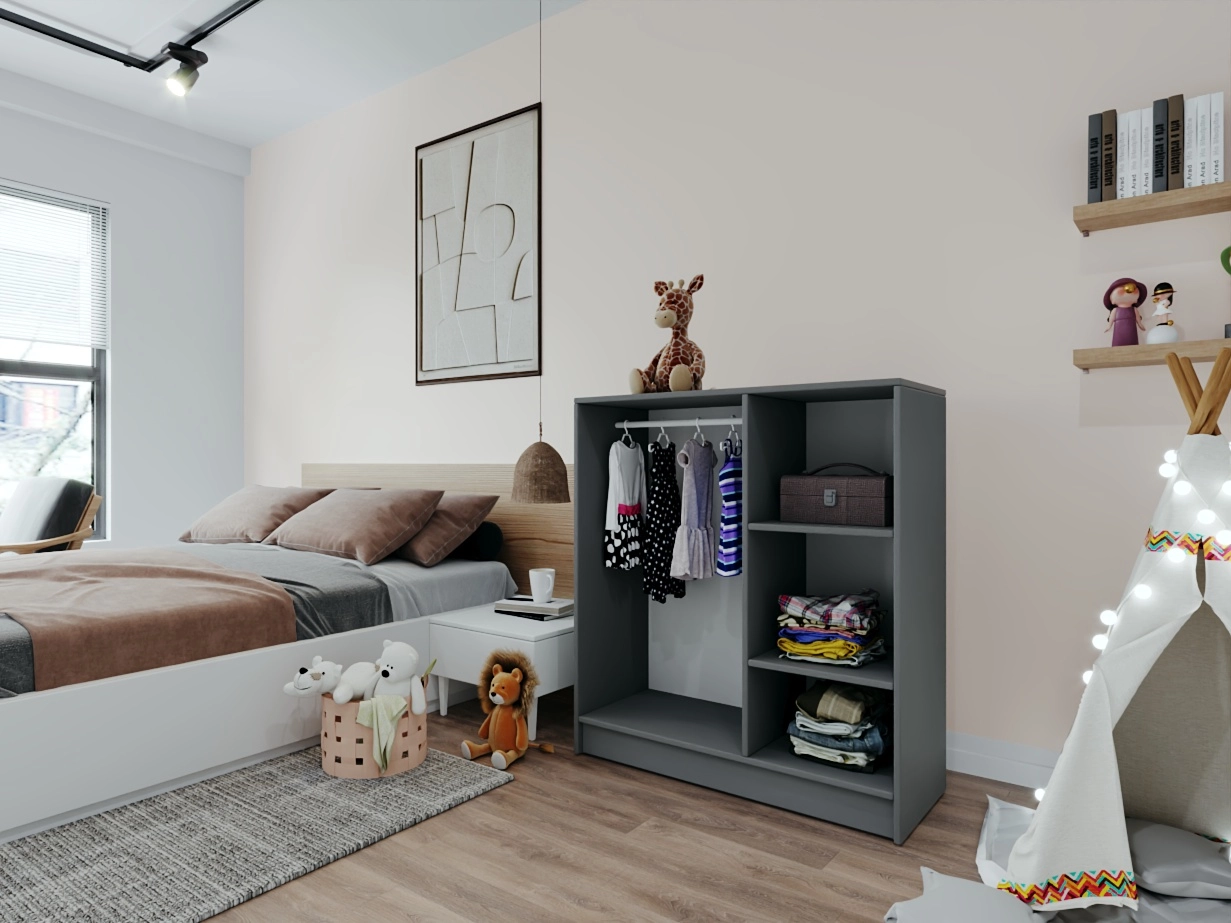 BÜCÜR antrasit Çocuk Gardırop