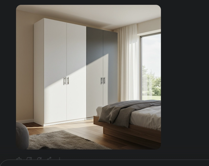 Deha 2 Kapak beyaz 2 Kapak antrasit Gardırop 