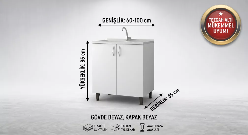 Mutfak modül Alt Dolabı 60cm 70cm 80cm genişlik