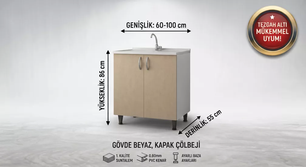 Mutfak modül Alt Dolabı 60cm 70cm 80cm genişlik