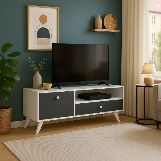 Değişik tarz ve ölçüde tv üniteleri 