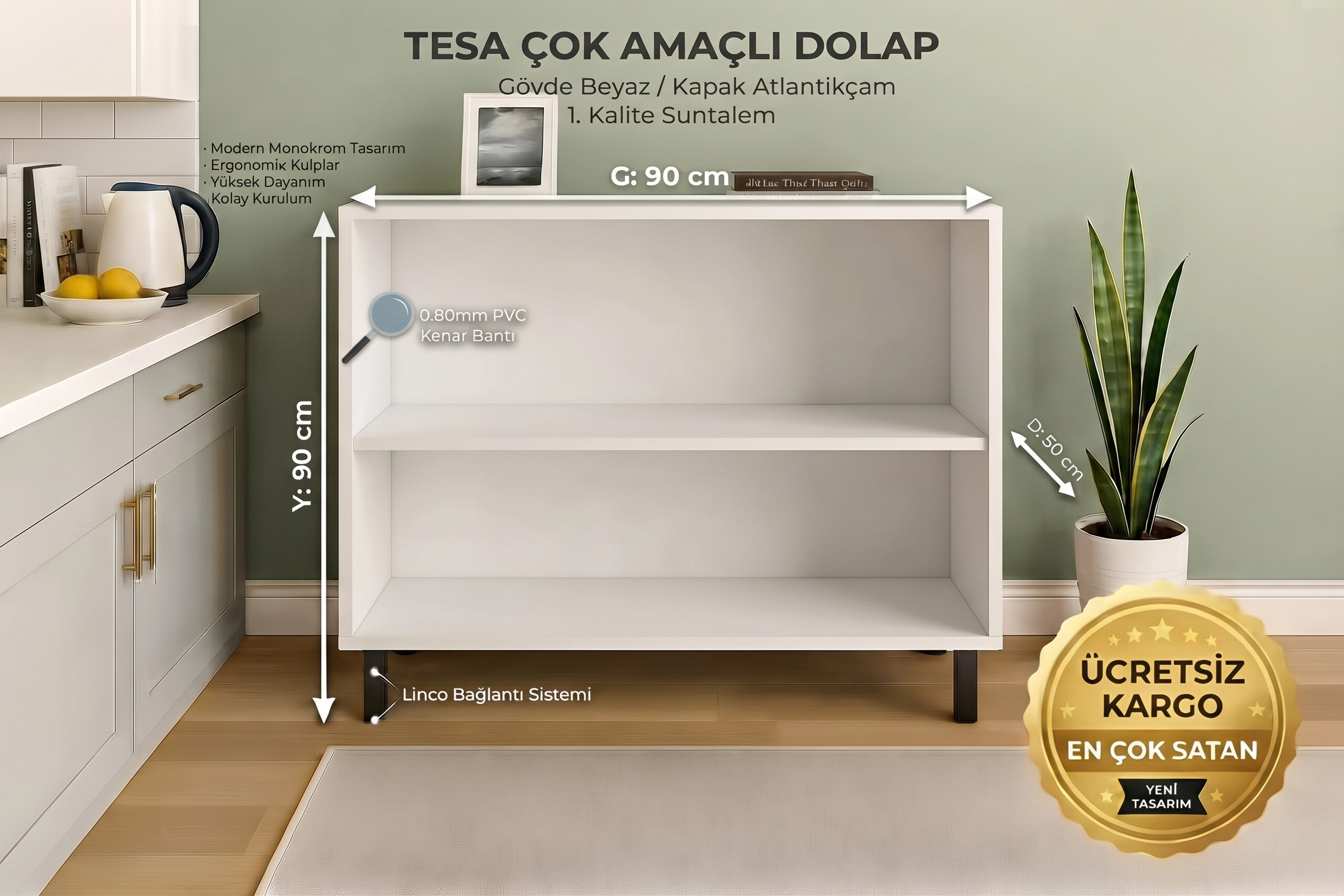 TESA ÇOK AMAÇLI DOLAP BEYAZ/ANTRASİT